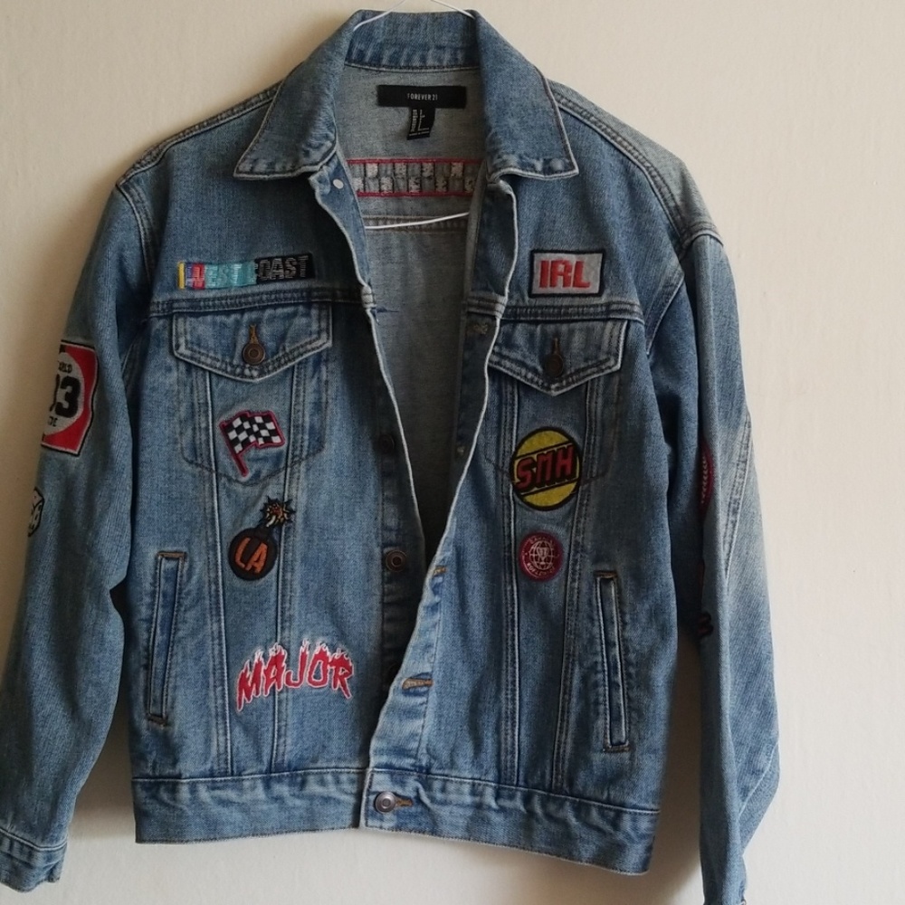 F21 Patch Jean Jacket - image 1